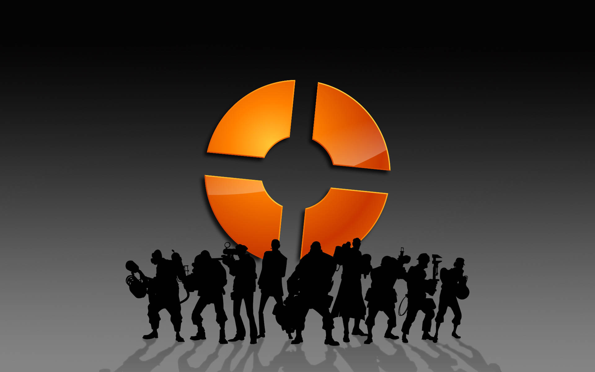 Team Fortress 2 Logo And Silhouettes Background