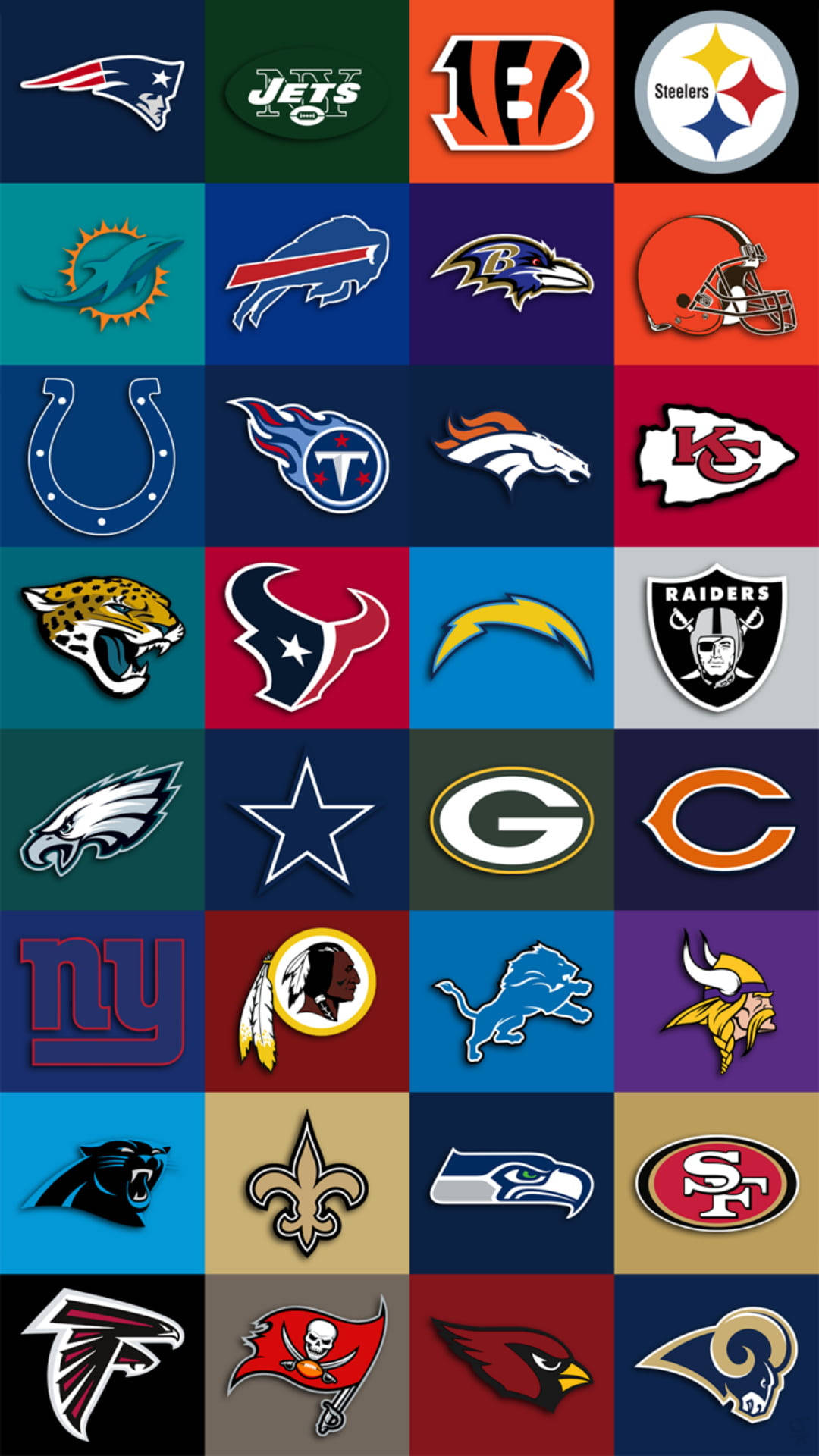 Team Logos Collage Nfl Iphone Background
