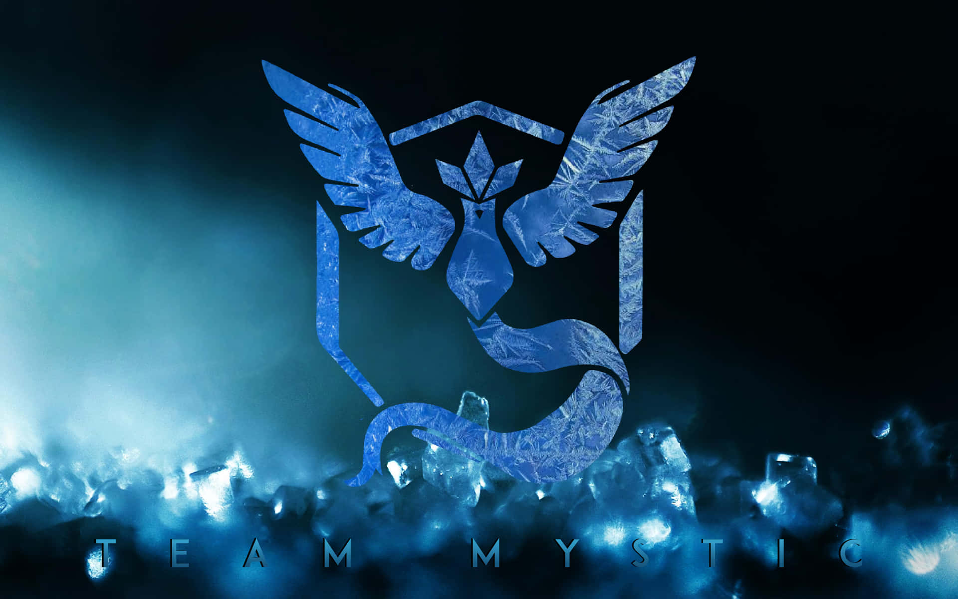Team Mystic Logo With Blue Wings Background