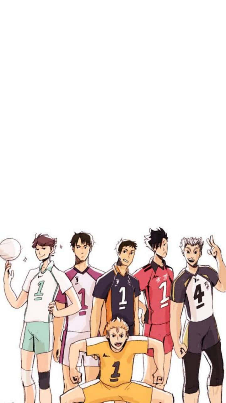 Team Nekoma Assemble For Haikyuu Volleyball Match Background