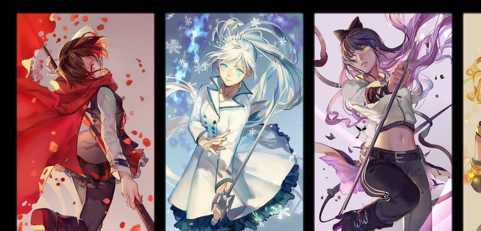 Team Rwby Ruby, Weiss And Blake Art Background