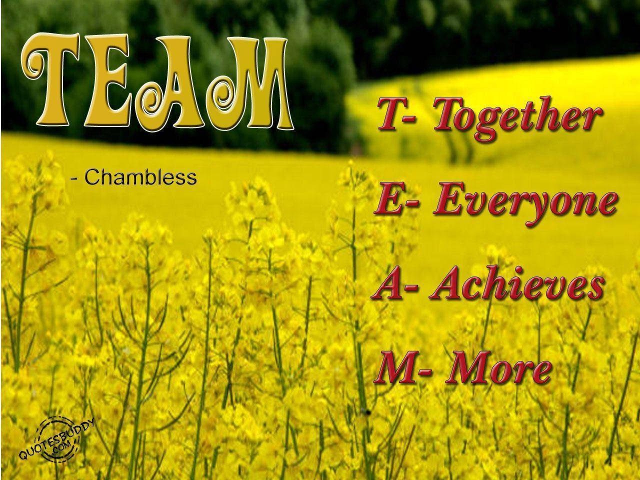 Teamwork Team Acronym Yellow Aesthetic Flower Field Background