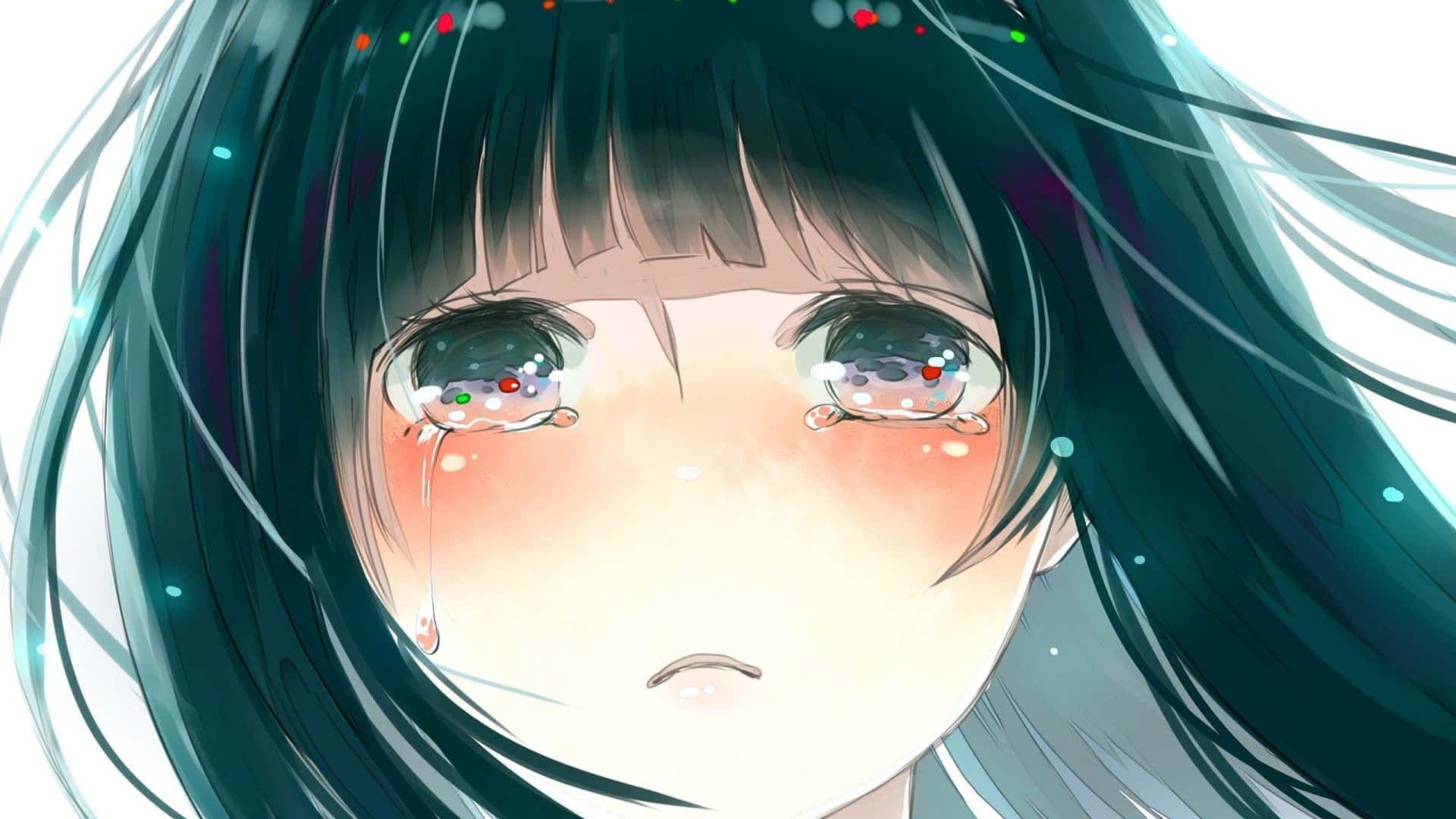 Tearful Anime Eyes Aesthetic Background
