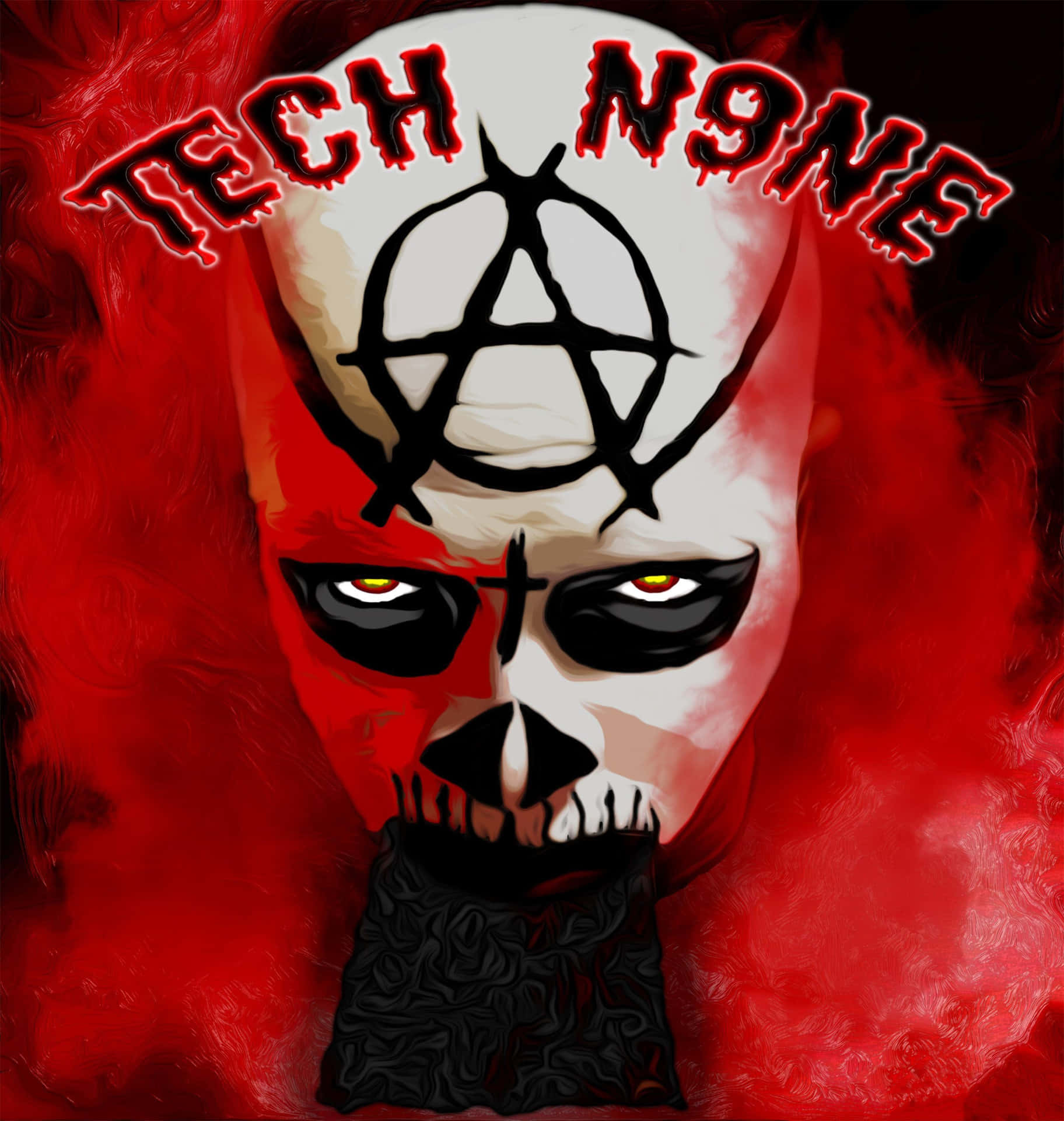 Tech N9ne Red Artistic Portrait