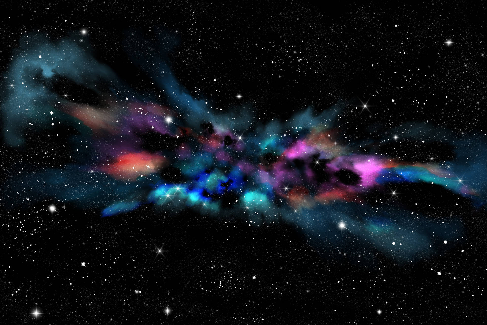 Technicolor Aesthetic Galaxy Background Background