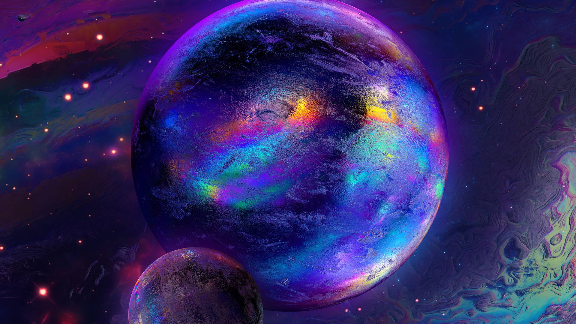 Technicolor Planet Aesthetic Galaxy