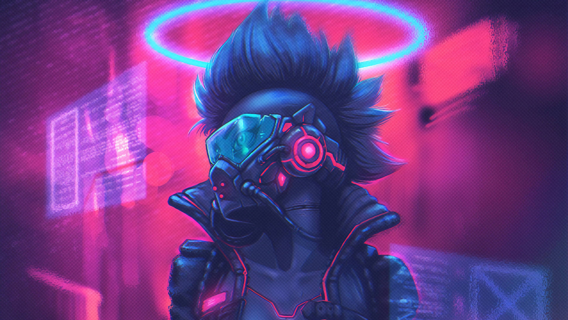 Techno Cyborg Punk Background