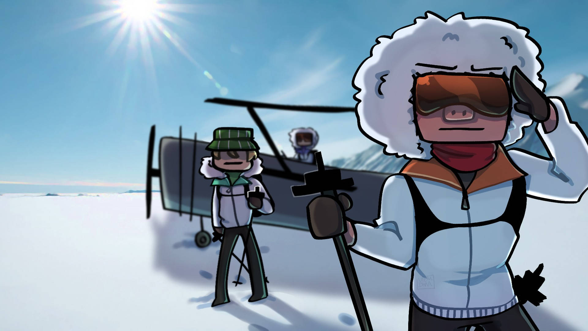 Technoblade In Snowfield Background