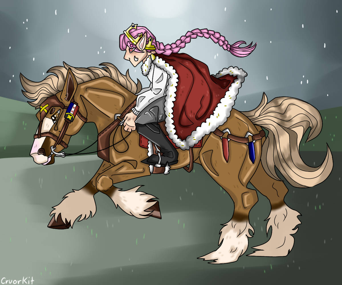 Technoblade Riding Horse Digital Drawing Background