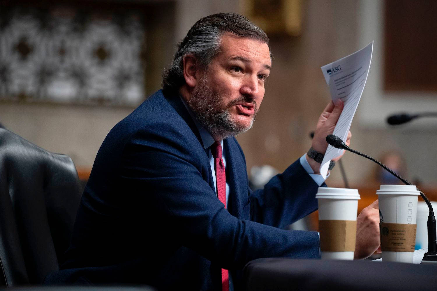 Ted Cruz Drinks Coffee Background