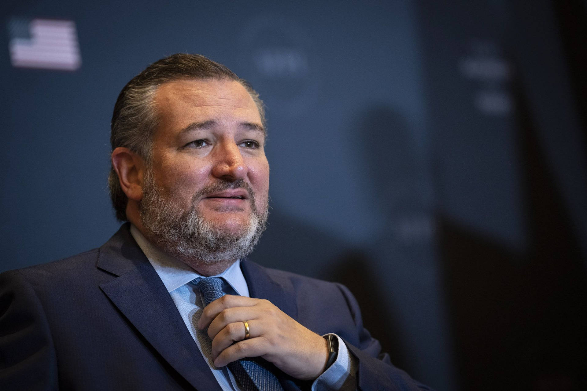 Ted Cruz Fixing His Tie Background