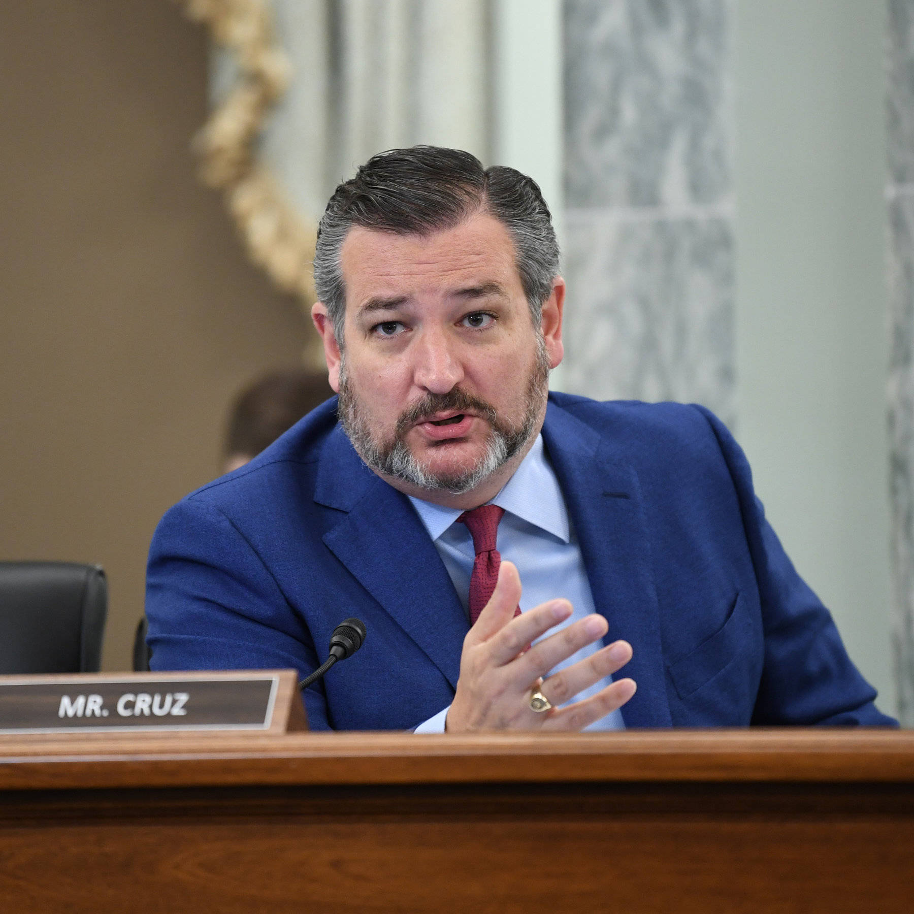 Ted Cruz On His Seat At The Senate Background