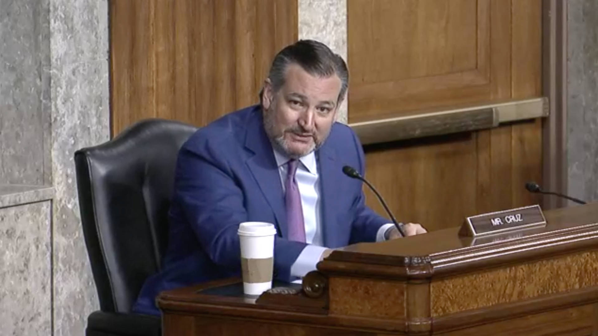 Ted Cruz With His Coffee Background