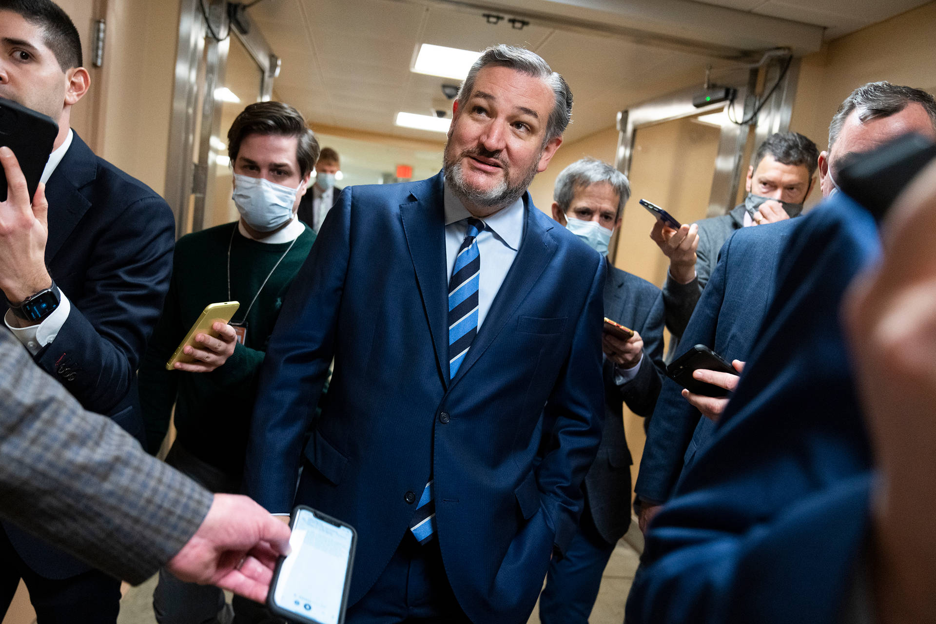 Ted Cruz With The Press