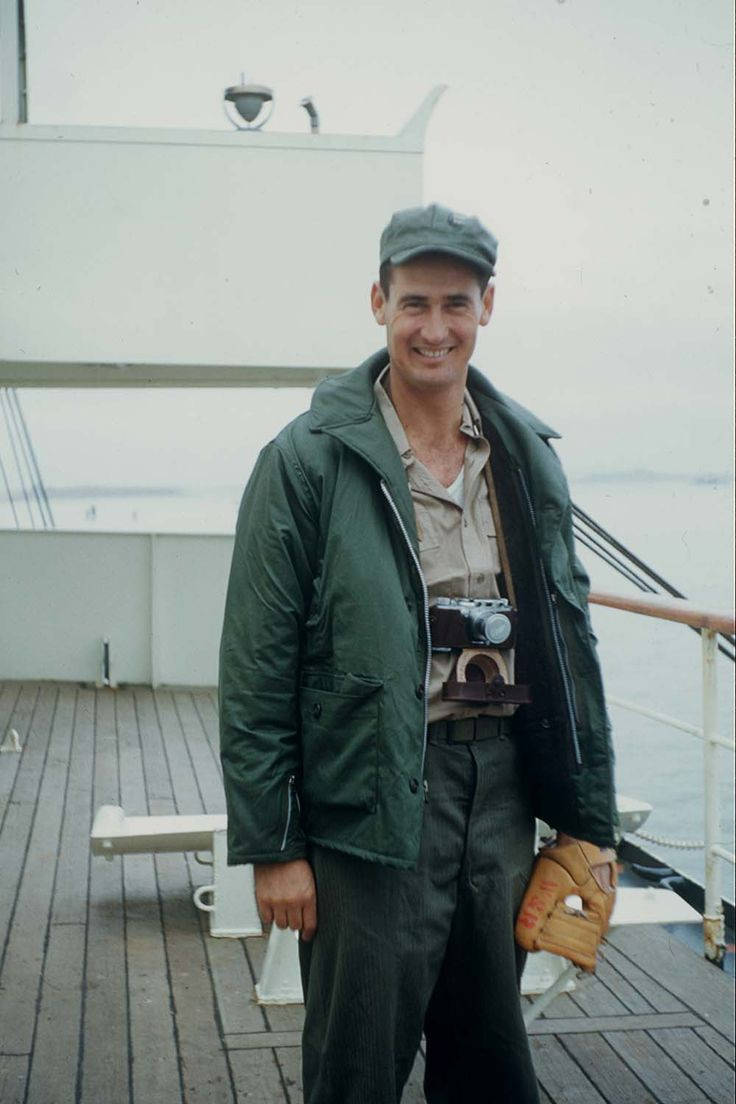 Ted Williams On A Boat Background