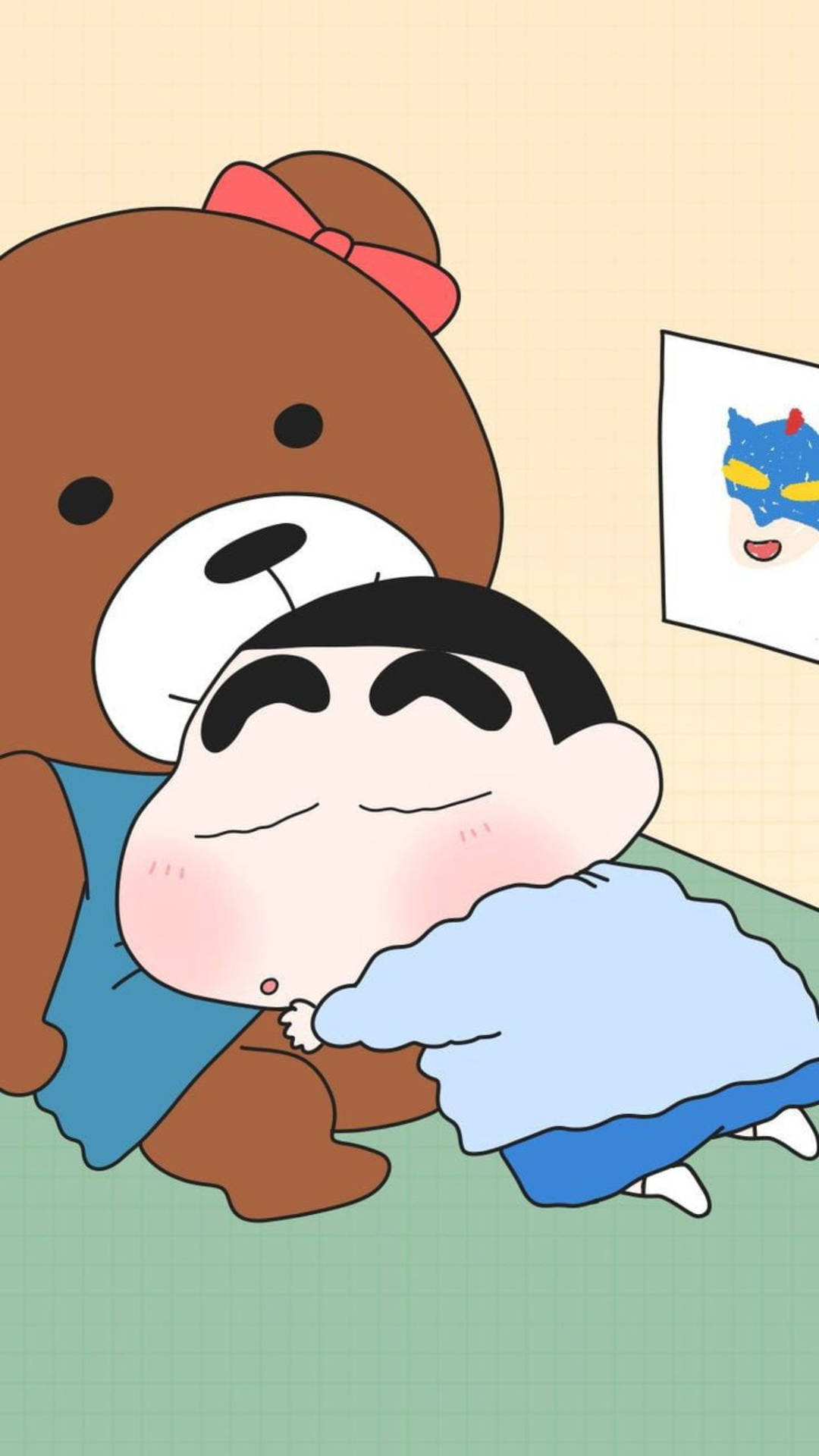 Teddy Bear And Shinchan Aesthetic