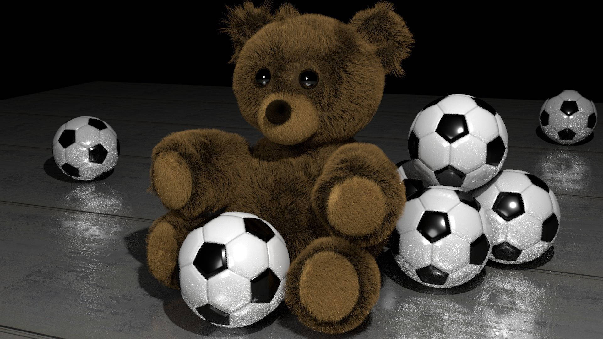 Teddy Bear Multiple Football Background