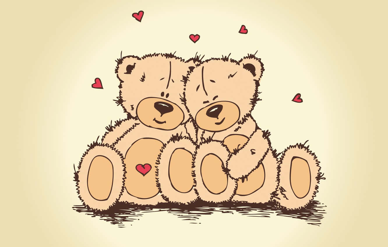Teddy Bears Cute Valentines Digital Artwork Background