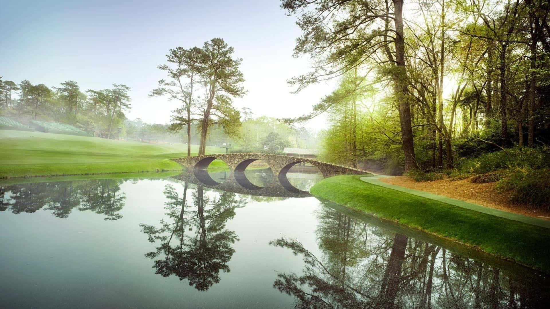 Tee Off At Augusta National Golf Club Background