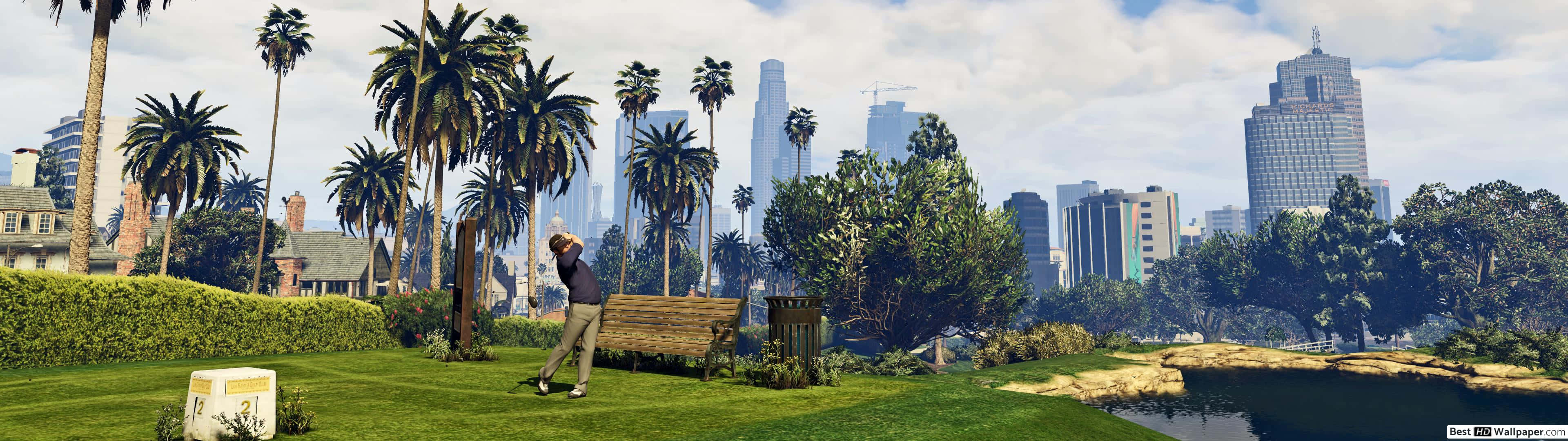 Teeing Off On The Perfect Golf Course Background