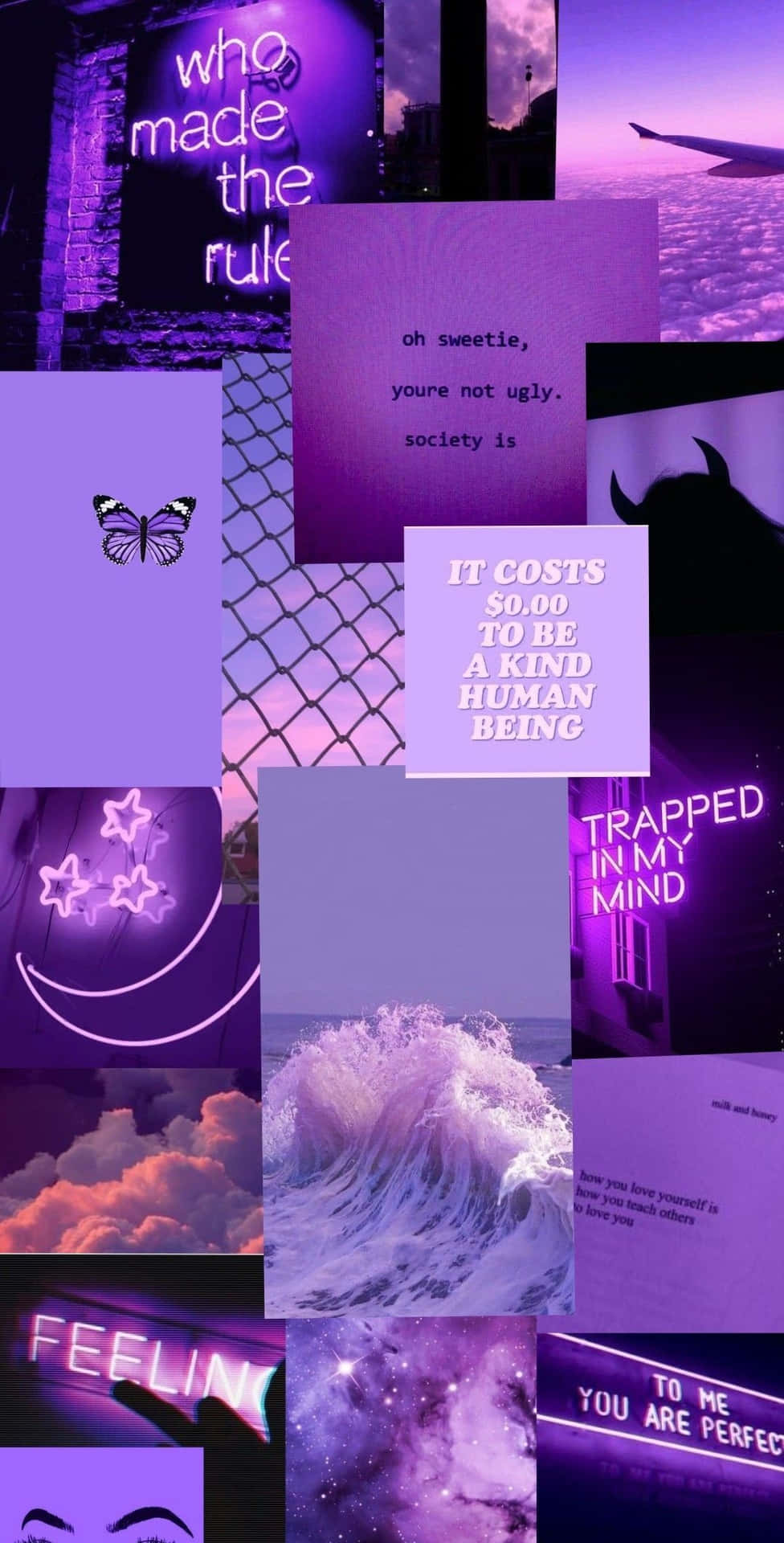 Teen Angst Purple Collage Background