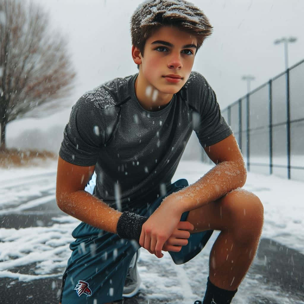 Teen Boy Snowy Sports Session