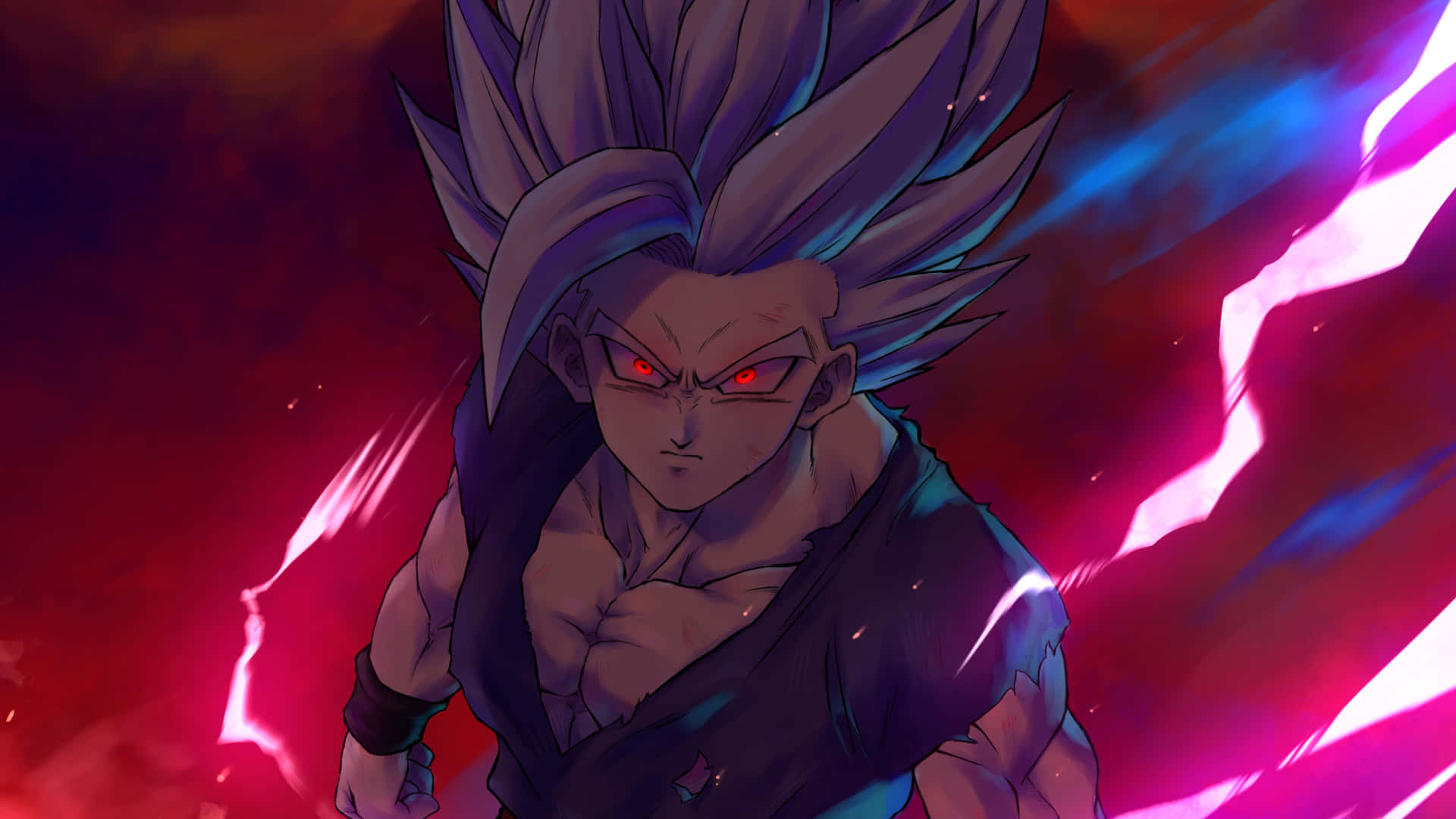 Teen Gohan Transforming Into Super Saiyan 2 Background