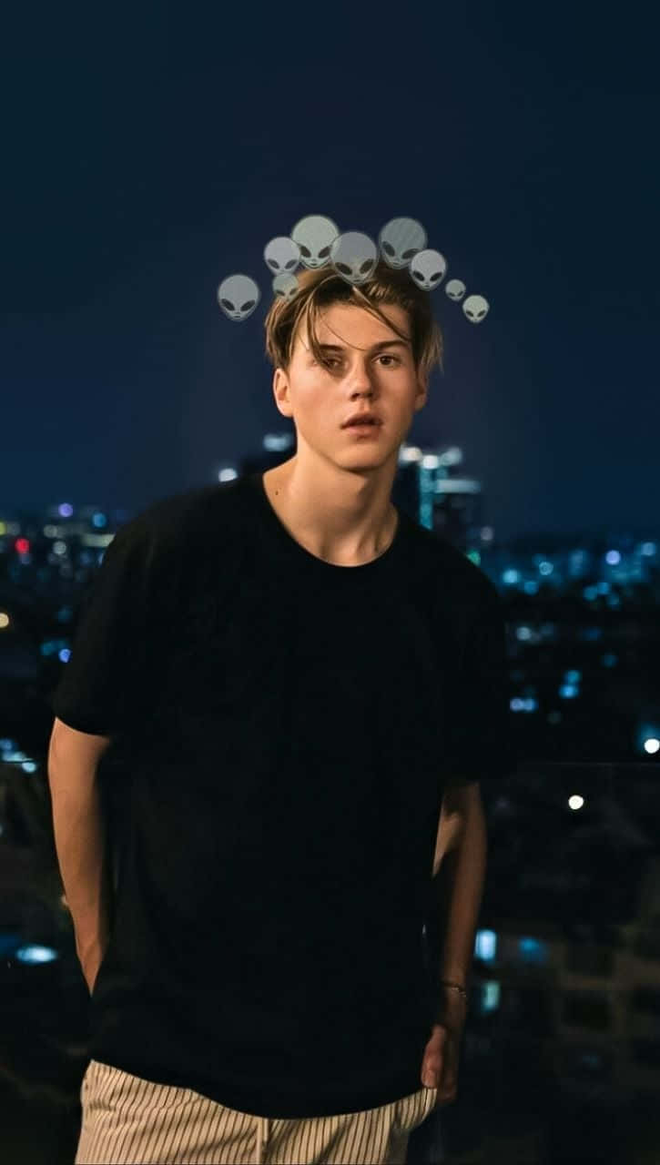 Teenage Boy Aesthetic In Black Background