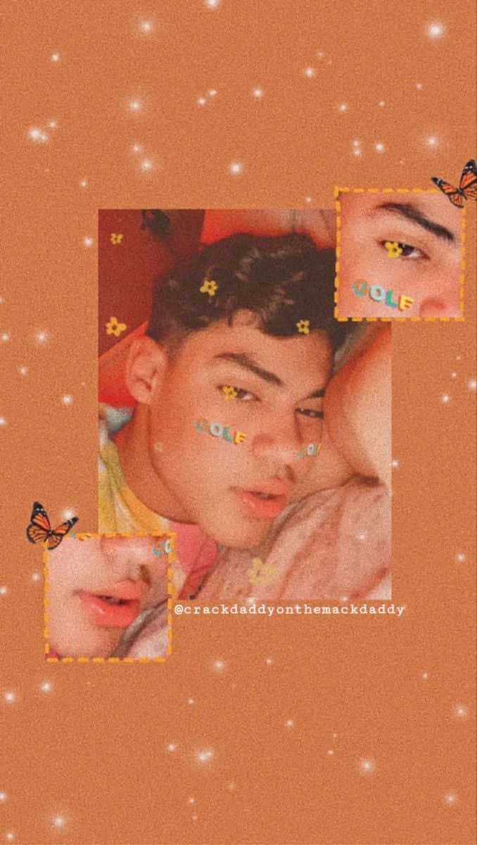 Teenage Boy Aesthetic Orange Background
