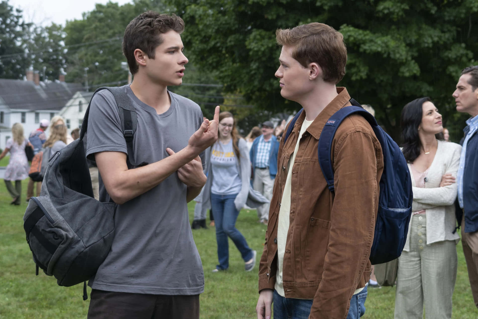 Teenage Dialogue Outdoors Background