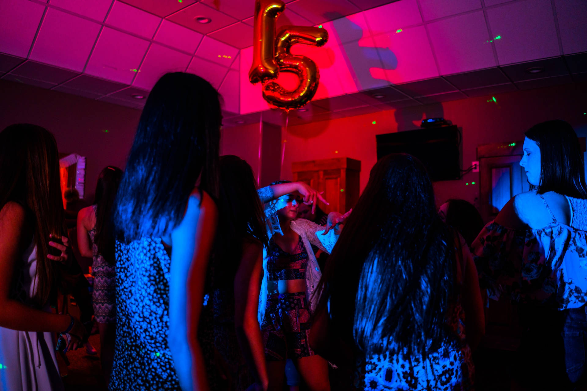 Teenage Girls In A Birthday Party Background