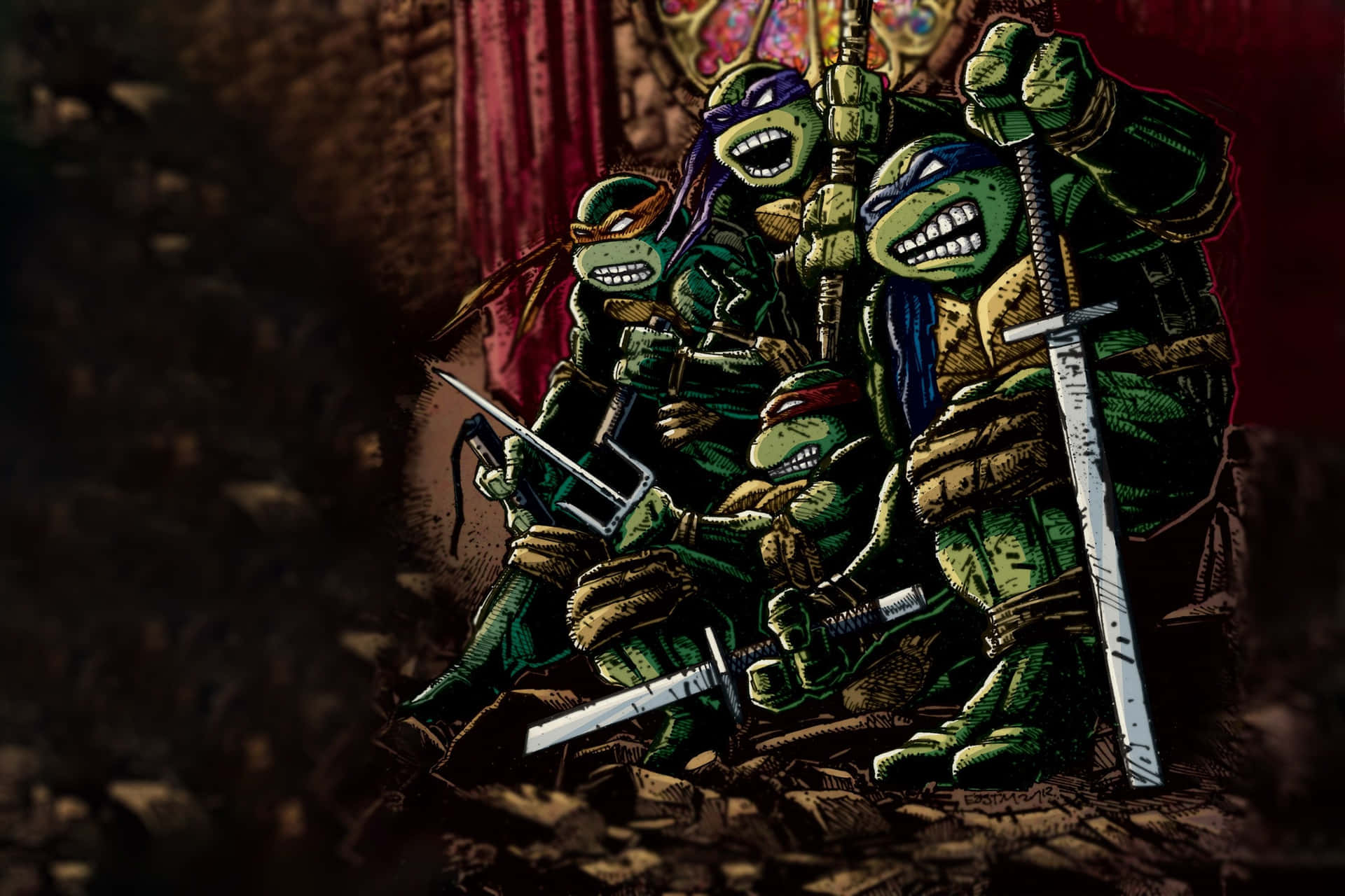 Teenage Mutant Ninja Turtles Comic Book In A Castle