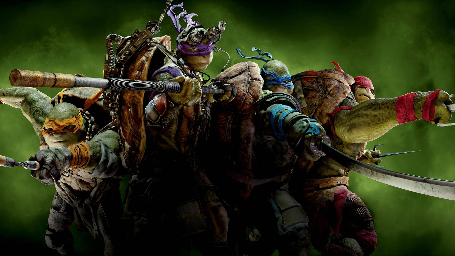 Teenage Mutant Ninja Turtles Green Background Background