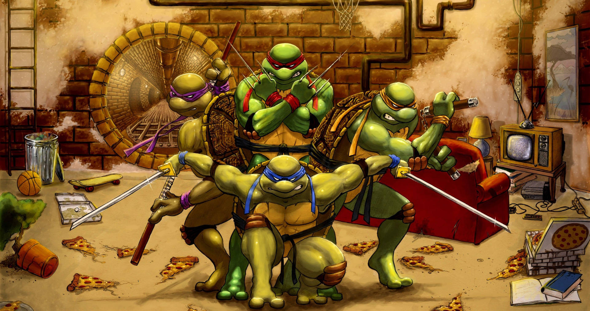 Teenage Mutant Ninja Turtles Lair Background