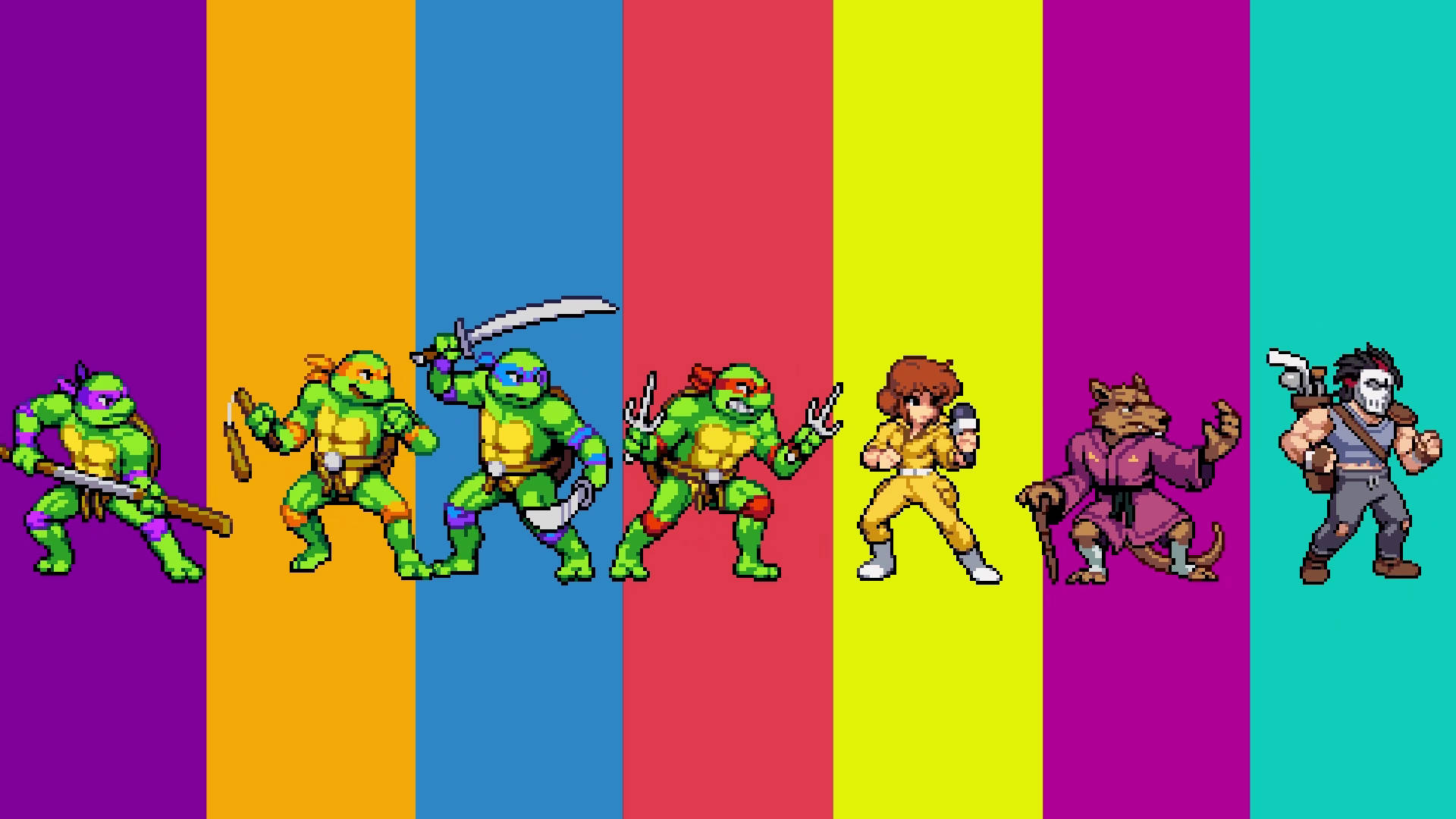Teenage Mutant Ninja Turtles Pixel Versions Background