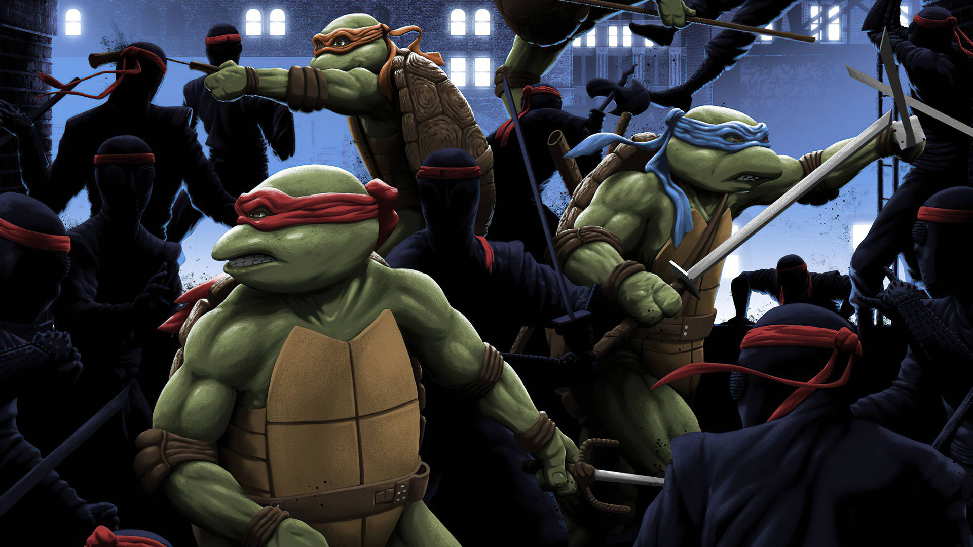 Teenage Mutant Ninja Turtles Raphael Leonardo And Michelangelo Background