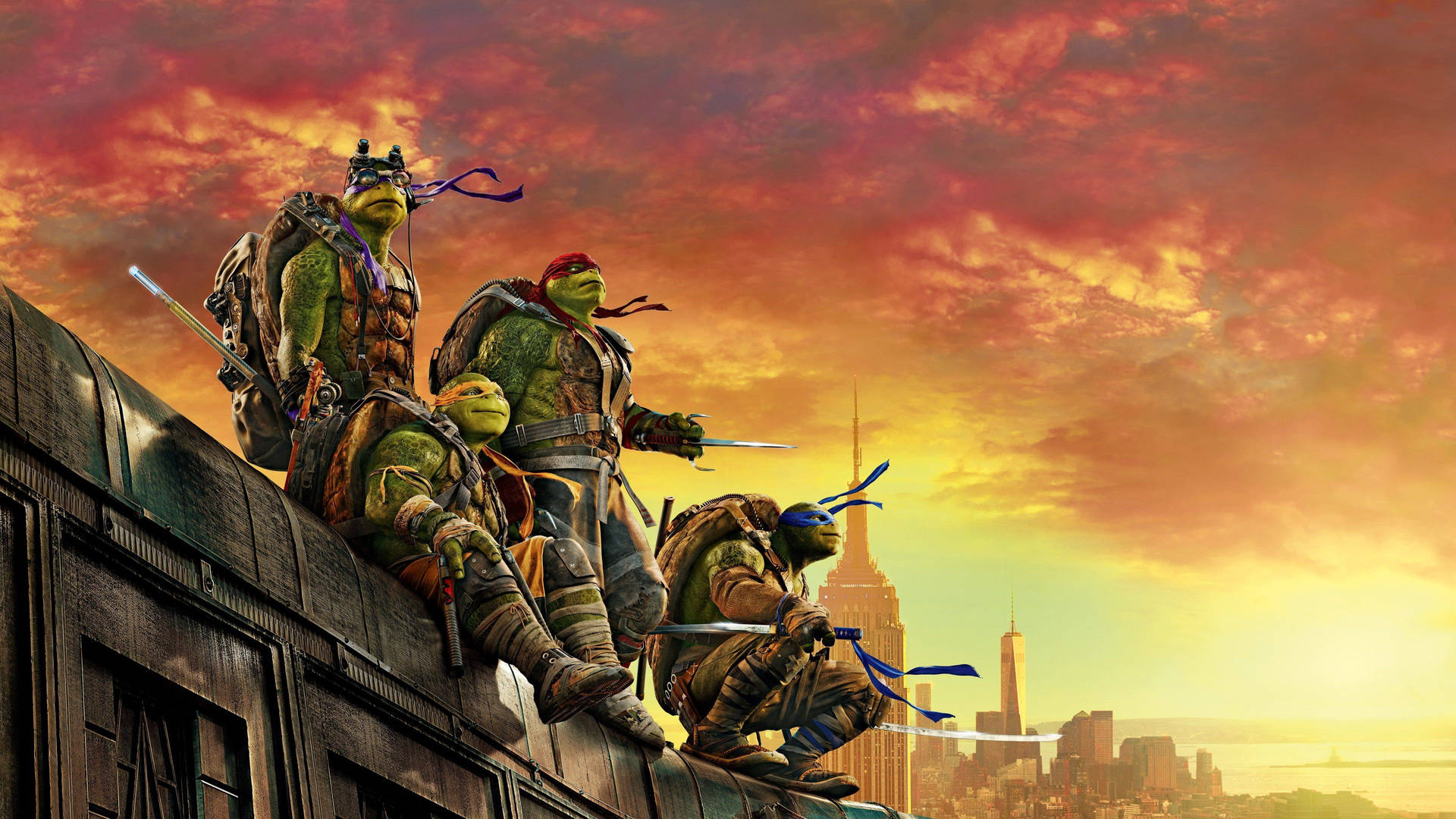 Teenage Mutant Ninja Turtles Sunset Background