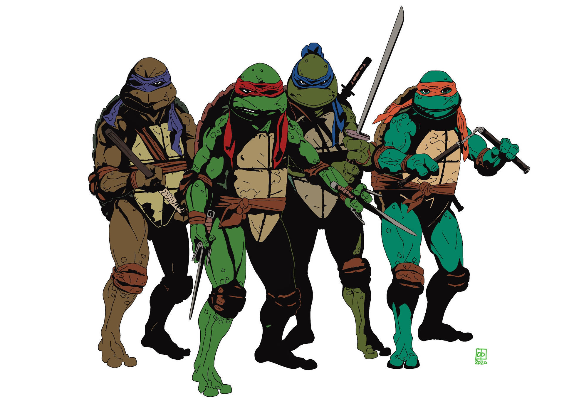 Teenage Mutant Ninja Turtles White Background Background