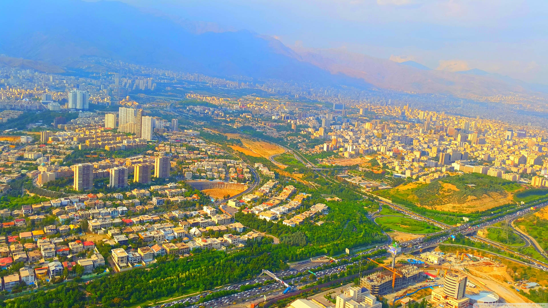 Tehran Aerial View Background