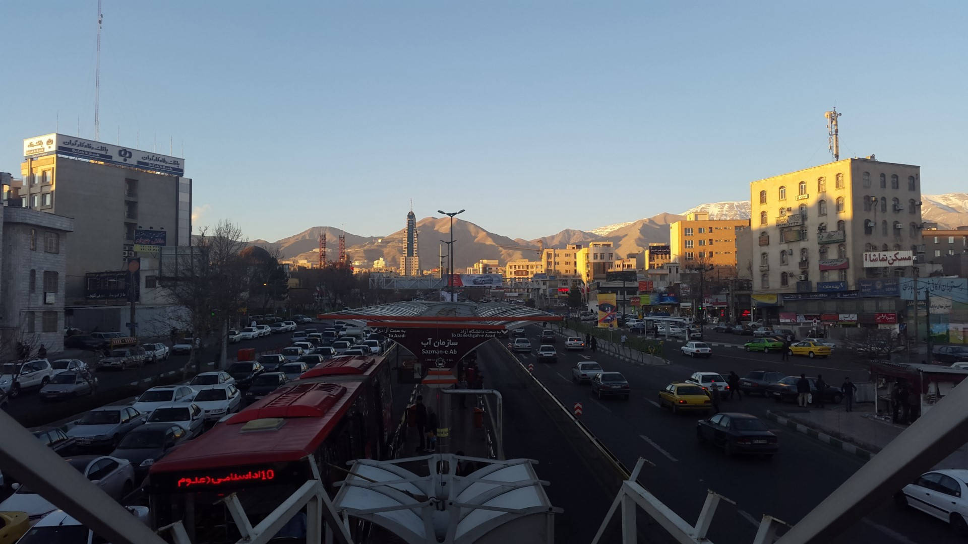 Tehran Busy Road Background