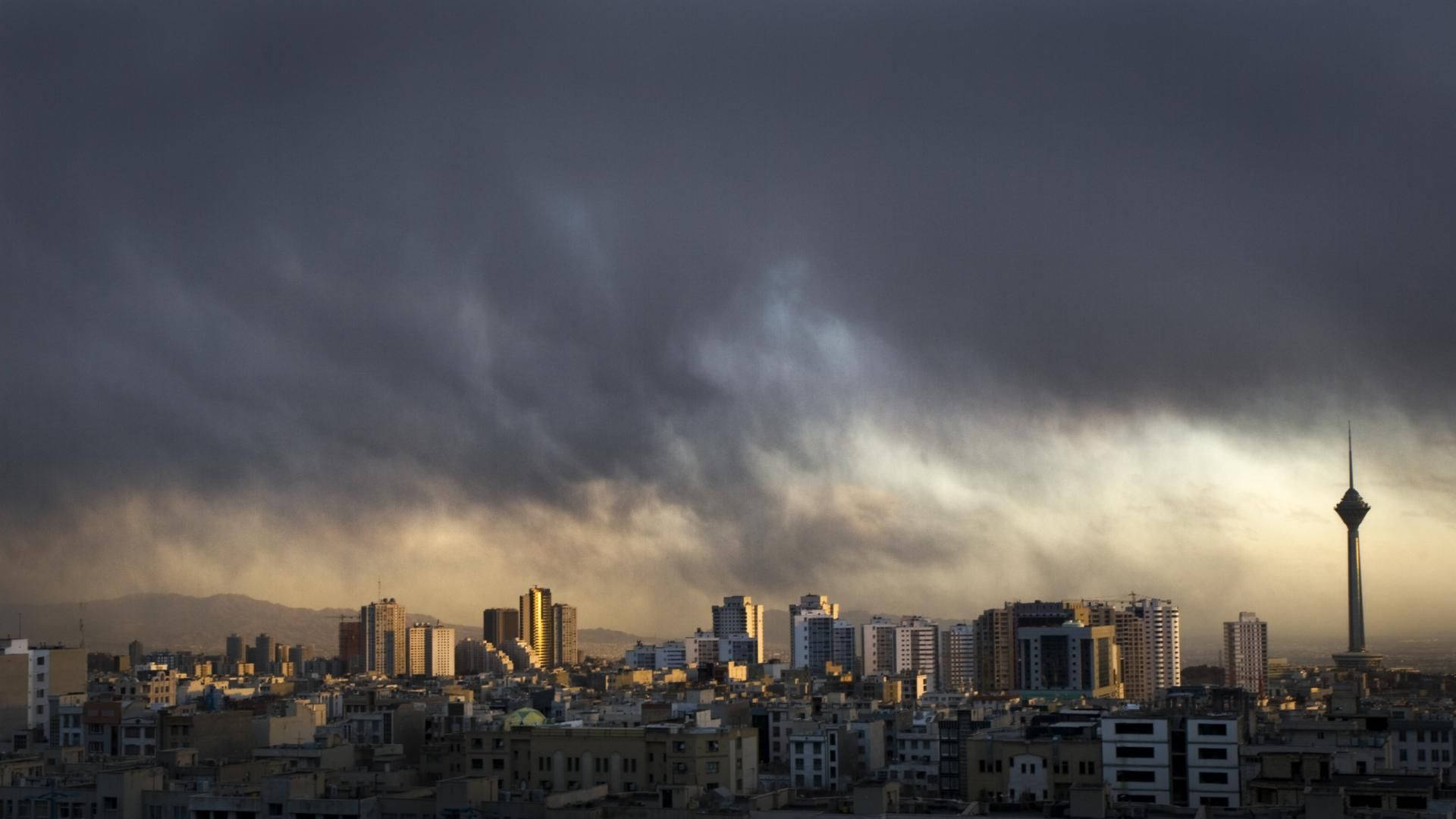 Tehran Dark Clouds Background