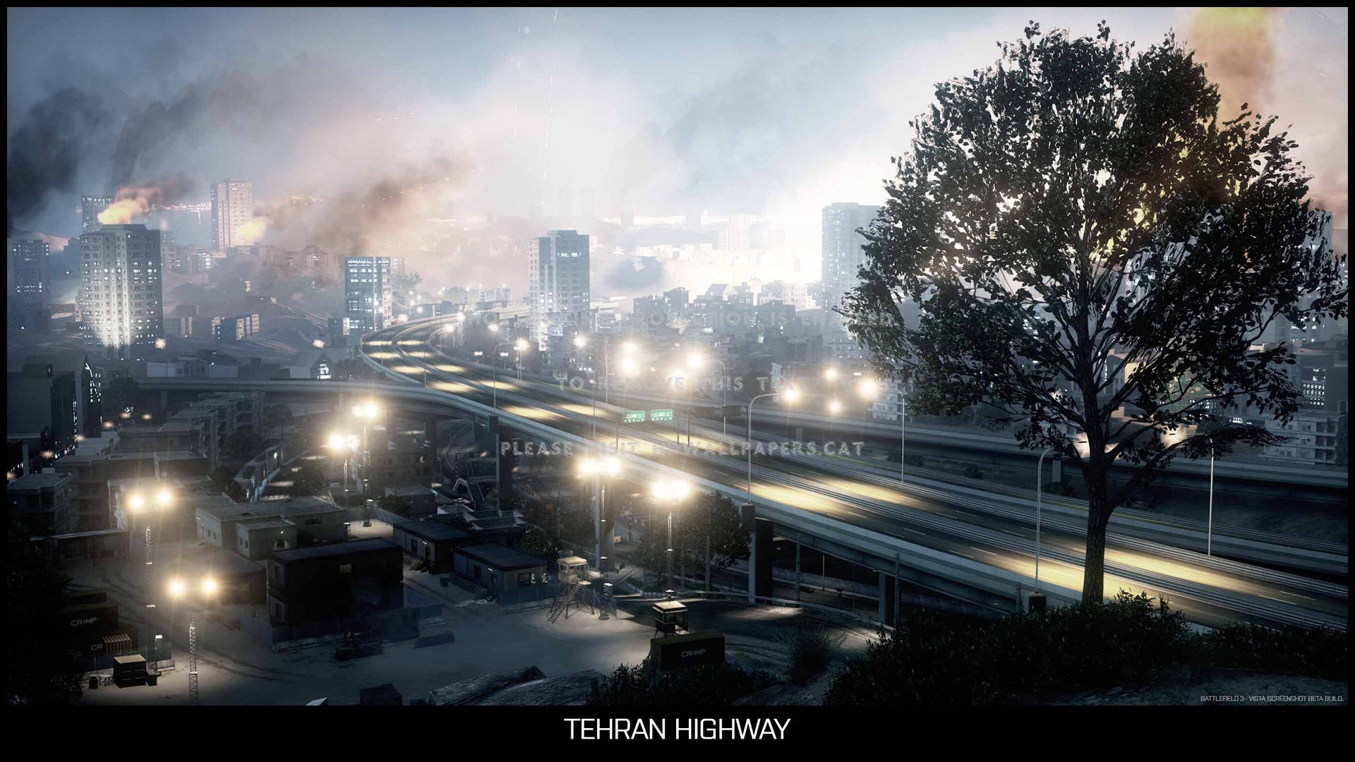 Tehran Highway Smoke Background