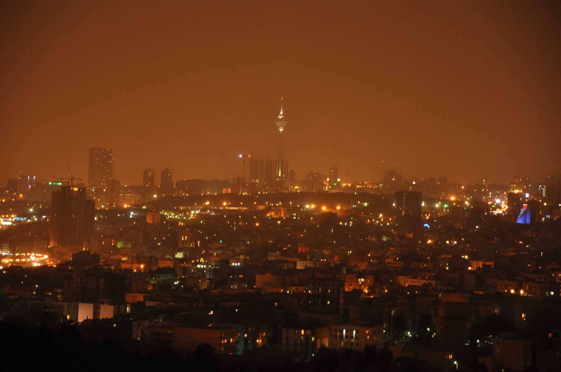 Tehran Orange Overlay Background