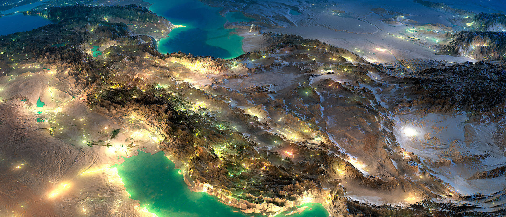 Tehran Satellite View Background