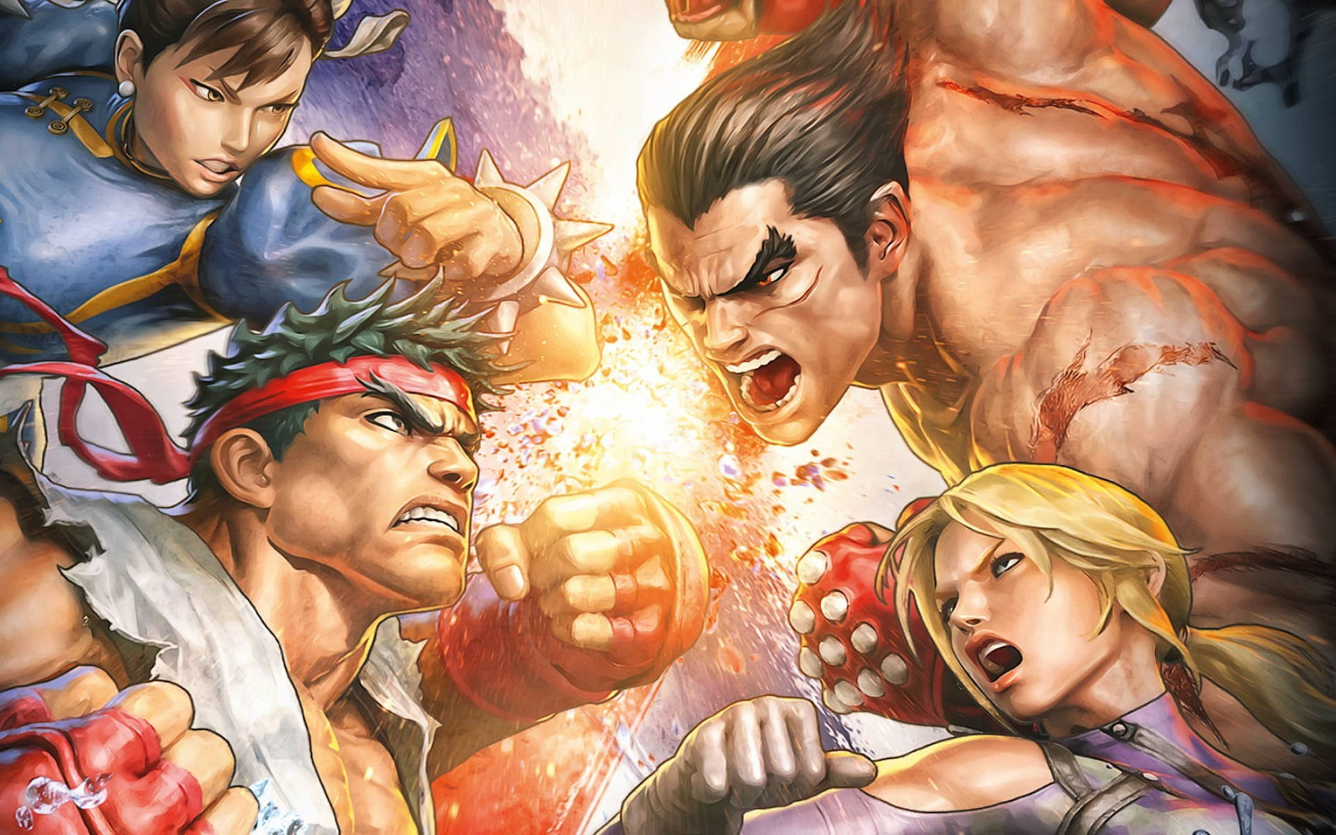 Tekken Against Street Fighter Background
