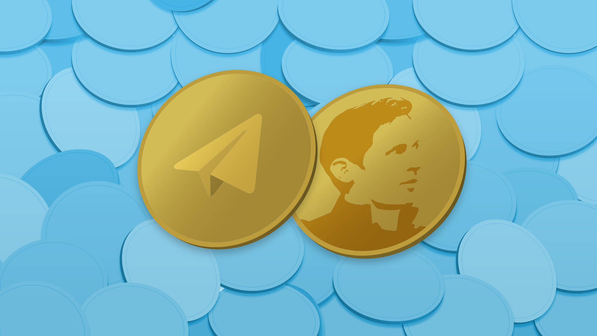 Telegram App Icon Gold Coins Background