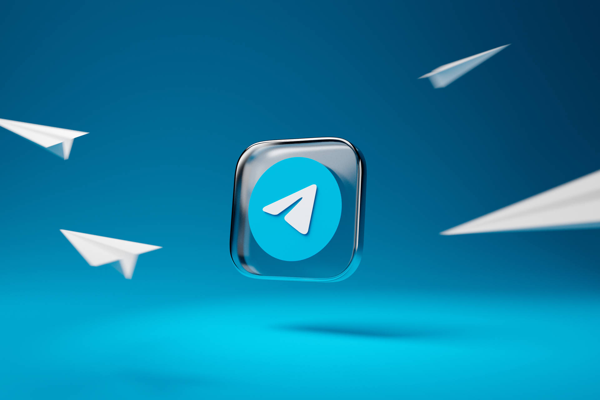 Telegram Flying Planes Blue Background