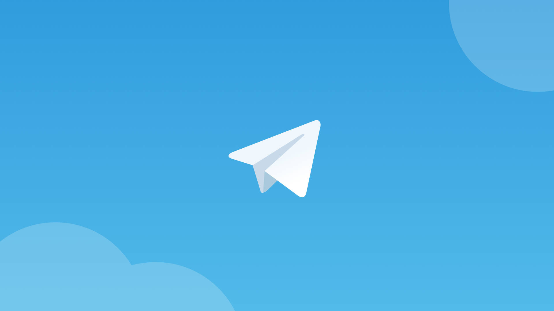 Telegram Plane Two Clouds Background