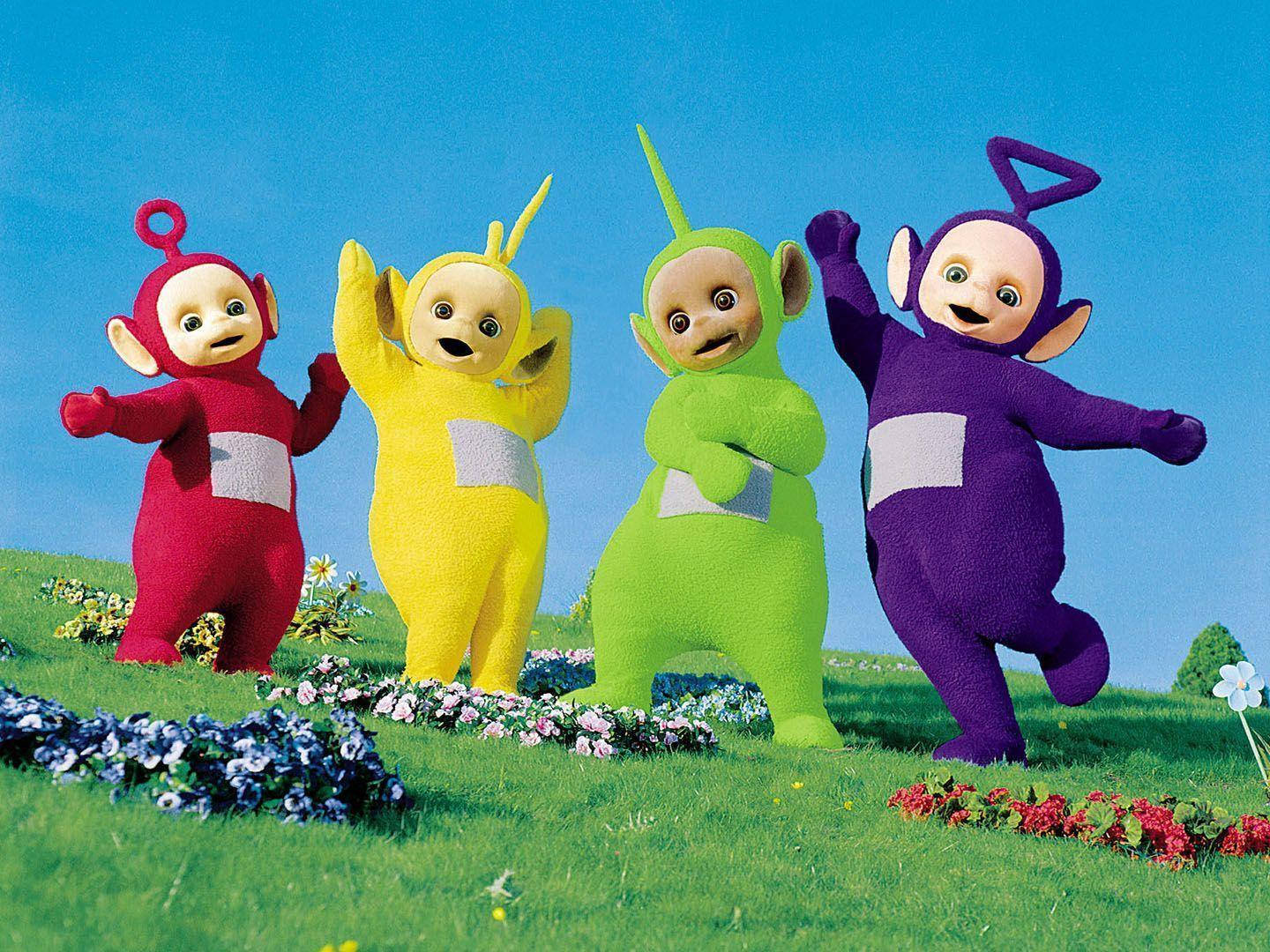 Teletubbies Dancing Together Background