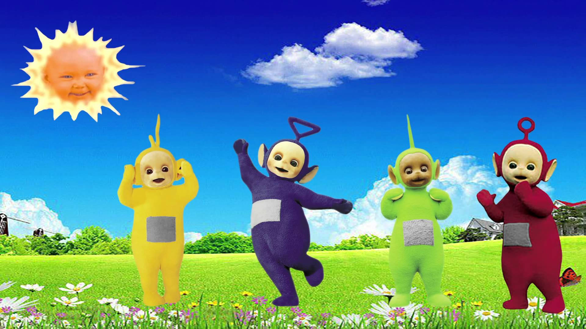 Teletubbies With Sun Baby Background